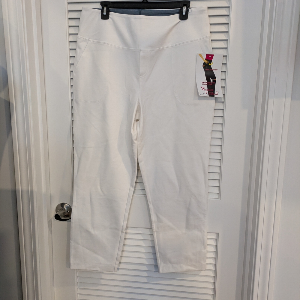 Women's With Control White High-Waisted Pants Size L